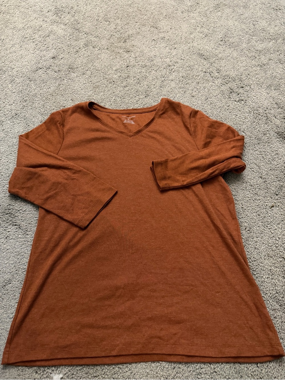 Christopher and Banks Burnt Orange 3/4 Sleeve Basic Tshirt Size M